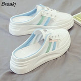 Outer Wear Slippers Women's Summer New White Fashion Flat Bottom Breathable Shoes Spring Leisure Sport Fashion Hollow