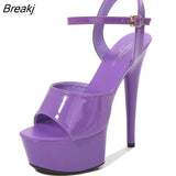 Size 43 Women Classic 15cm Super High Heels Sandals Female Gladiator Summer Shoes Ladies Sexy Pumps Pole Dance Shoes