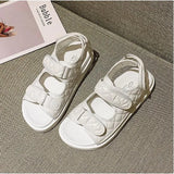 Sandals Summer New Flat British Wind Embroidery Thick-soled Casual Casual Roman Fragrance Designer Shoes