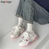 pink Platform Sneakers Women Running Sports Shoes Woman Designer Chunky Sneakers Casual Pu Leather Vulcanized Shoes
