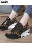 Autumn New Wedges Shoes for Women Plus Size Lace-up Versatile Vulcanize Shoes Fashion Bling Causal Shoes Zapatos De