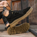 Qulity Men's Boots Anti-Slip Comfortable Military Work Boot Spring Winter Men Shoes High Top Motorcycle Ankle