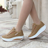 Shoes for Women Autumn Fashion Platform Sneakers Women Plus Size Lacing Casual Sport Shoes Wedge Loafers Zapatos De
