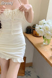 Bodycon Mini Dress Pure Color Short Sleeve Dress Woman Casual Evening Party One Piece Dress Korean Elegant 2023 Summer