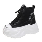 Pink Chunky Platform Motorcycle Boots Women Thick Bottom Lace Up Ankle Botas Mujer Autumn Winter 2023 Vulcanized