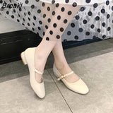 for Women 2022 New Low/Mid Heel Loafers Square Toe Retro Mary Janes Pumps Casual Spring Autumn Weekly Pumps Zapatos