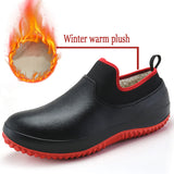 Winter Men's Rain Boots Warm Snow Boots Non-Slip Men Rain Shoes Waterproof Rain Boots Men's Water Boots Rubber Work