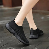 Women Vulcanized Shoes High Quality Women Sneakers Slip On Flats Shoes Women Loafers Plus Size 42 Walking