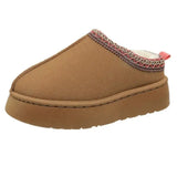 Women Plush Warm Snow Boots Winter 2023 Thick Bottom Non Slip Faux Suede Slippers Shoes Woman Comfort Slip On Platform