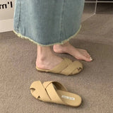 Toe Half Slippers for Women 2023 New Summer Fashionable Outdoor All-Matching Slip-on Lazy Sandal Without Heel Lady