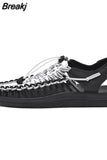 Men Sandal 2023 New Summer Weave Breathable Sandals Fashion Soft Flat Outdoor Beach Vacation Light Casual