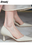 Summer Footwear Sandals Shoes for Women 2023 with Medium Heels Moccasins Stilito Yellow Pointed Toe E A Y2k Trend