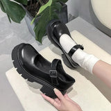 shoes heels Leather Shoes Women Casual Oxford Loafers Thick Bottom Ladies Wedge Lolita Shoes Mary Jane shoes Women