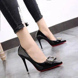 Sexy Women's Pumps 10CM Pointed Toe Shallow Mouth High Heels 2023 New Office Black Women's Singles Shoes Plus Size 42