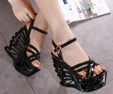 Quality Buckle Strap Sexy Strange Style Heel Summer Women Shoes Retro Novelty Sandals 15cm High Heels Nightclub