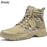 Quality Canvas Men Boots Lace Up Male Canvas Shoe Ankle Botas Cowboy Motorcycle Boots Fashion Military Desert