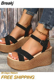 Summer New Open-toed Fish Head Fashion Waterproof Platform Waterproof Platform High-heeled Wedge Sandals Women's