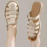Women Sandals Woman Summer Hollow Out Roman Slippers 2024 New Gladiator Beach Flats Ladies Thick Sole Footwear Zapatos De