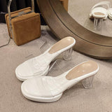 Women Pumps Sandals PVC Jelly Slippers Open Toe High Heels Women Transparent Perspex Slippers Shoes Heel Clear