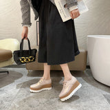 Women's Platform Wedge Heeled Shoes Casual Lace Up Outdoor Shoe Comfortable High Heel Sneakers Low Top Sneaker Thick