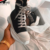 High-Top Canvas Shoes Platform Canvas Shoes Plus Velvet Women Shoes Flat Shoes Side