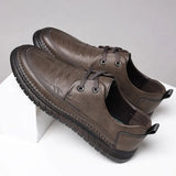 men loafers slip on Autumn Brand Men's Casual Shoes Fashion Leather Shoes for Men Soft Bottom Business Leather Flat Shoes