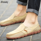 Shoes Men Breathable SlipOn Flat Canvas Shoes Spring and Summer Men's Loafers Comfortable Breathable Sneakers Plus