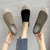 Knit Ballet Flat Slip on Women Loafers Breathable Mesh Single Shoe Comfort Soft Bottom Sneakers Round Toe Shallow