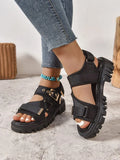 Breakj Spring And Summer New Magic Sticky Beach Sandals Women's Pine Cake Large-Size Thick-Bottomed Dew Casual Roman