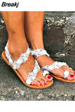 Womens Shoes 2023 Flat Sandals Suit Female Beige Flip Flops Platform Summer Heels Large Size Luxury New Without Black