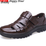 Leather Sandals Men Summer Shoes Non-slip Men's Sandals Soft Casual Brand Footwear
