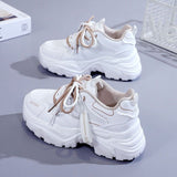 2023 New Platform Single Sole Mesh Breathable Sports Shoes Female Students Wear Casual Dad