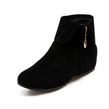 Ankle Boots Winter Shoes For Women Flat Heel Zipper Boots-Women Round Toe Low 2024 Rubber Over-the-Knee Ladies Autumn PU