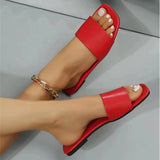 Head Flat Bottom Slippers Women Summer New Word Leisure Beach Cool