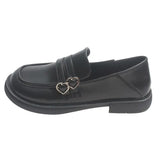 Lolita Heart buckle women's loafers Mary Jane Shoes Women Cute Kawaii Chunky Platform Flats Fashion Designer Leather