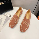 Weaving Princess Shoes Fashion Square Toe Casual Ballet Flats Shoes Women's Knitted Flat Bottom Soft Sole Walking