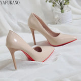 Black Sexy Stiletto High Heels Classic Womens Pumps 6cm/10cm Party Wedding Shoes Fashion Pointed Toe Red Sole Single