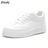Sneakers Women White Shoes Sweet Young Ladies Flats Thick Sole Platform Shoes Soft Brand Female Footwear