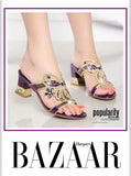 Slippers, Women's Summer Sandals, Seaside Sandals, Sandals, Women's Thick Heels, Large Size Women's Shoes, Diamond Sandals