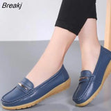 New Woman Flats Leather Shoes Woman Slip on Femme Flats Moccasins Women's Loafers Spring Autumn Mother Casual