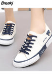 Bear Canvas Shoes Women Korean Breathable Casual Sport Fashion Lace Up Flat Tennis Sneakers Female