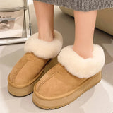 Luxury Winter Snow Boots for Women Long Plush Warm Platform Ankle Boots Woman Thick Bottom Anti Slip Cotton Shoes Plus