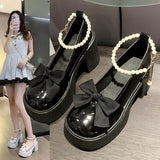 Shoes Women Japanese Girl Platform Black High Heels Fashion Mary Jane Chunky Platform Shoes Cosplay Female