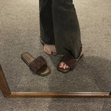 Flat Slippers In The Summer Of 2024 Women Wear Flip-Flops, Flat Heels, Pregnant Women's Comfortable And Fashionable Square-Toe