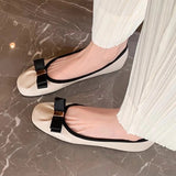 Women's Ballet Flats 2023 Autumn Fashion Bowknot Shallow Slip on Walking Shoes for Women Square Toe Light Femlae Casual