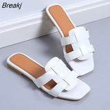 New Summer Women's Slippers Roman Fashion Designer Flat Sandals Latex Soft Sole Shoes Female Breathable Beach