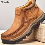 Men's Real Leather Ankle Boots Autumn Winter Mens Shoes Fashion Large Size Casual Boots Cowhide Men Genuine Leather