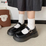 Lolita Shoes Women Japanese Cute Vintage Mary Janes Shoes Platform Chunky High Heel College Student Cosplay beige