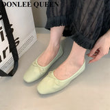 Fashion Candy Color Flats Ballet Shoes Women Female Ballet Round Toe Shallow Bow Knot Ballerina Soft Moccasin Zapatos