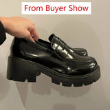 platform women's loafers shoes High Heels Pumps Chaussure Femme College Shoes Lolita Cosplay Platform Chunky Sole
